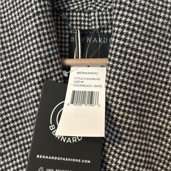 🤍 Bernardo Houndstooth Longline Coat – NWT, Size M 🖤 - Picture 6 of 9